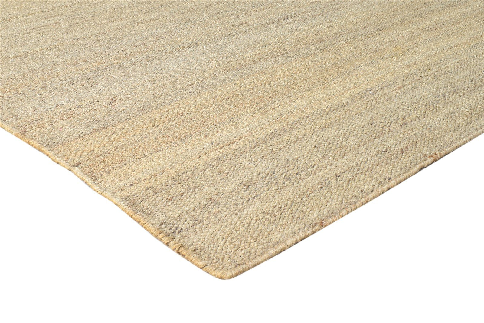 Jute Beige Rug 8' X 10' Modern Hand Woven Scandinavian Solid Large Carpet 