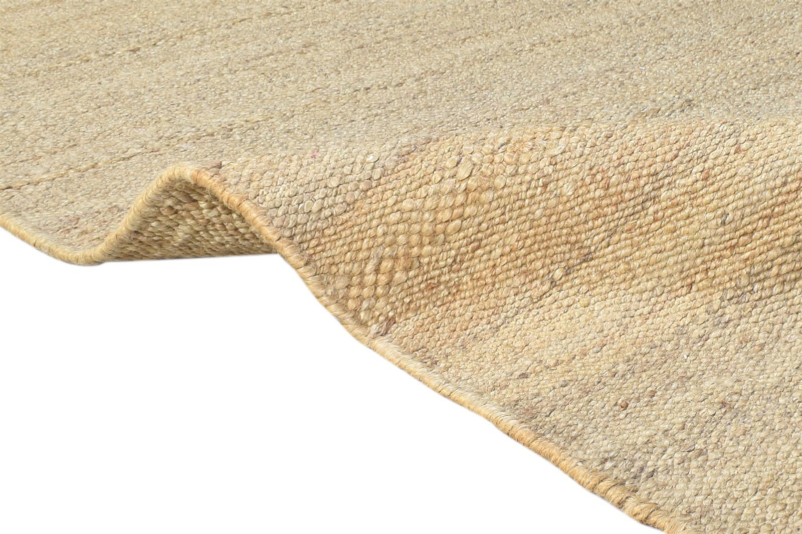 Jute Beige Rug 8' X 10' Modern Hand Woven Scandinavian Solid Large Carpet 