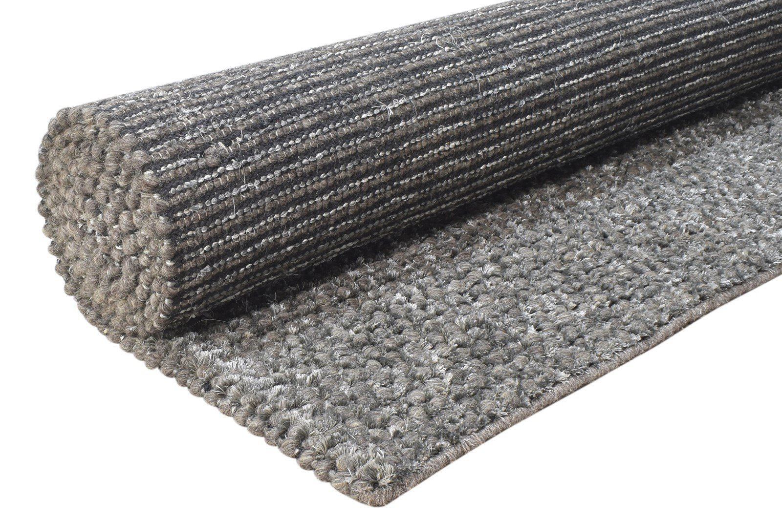 Wool Charcoal Rug 7' X 10' Modern Hand Woven Scandinavian Solid Large Carpet 