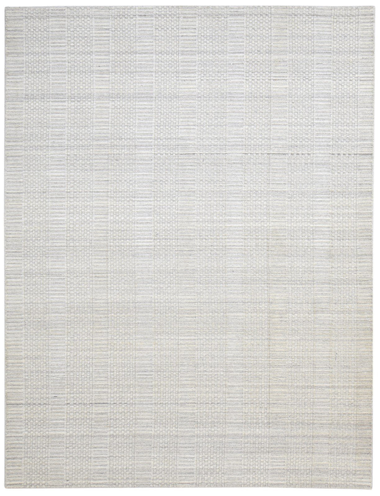 Hand Woven Beige Wool Rug 7' X 10' Modern Scandinavian Solid Large Carpet 