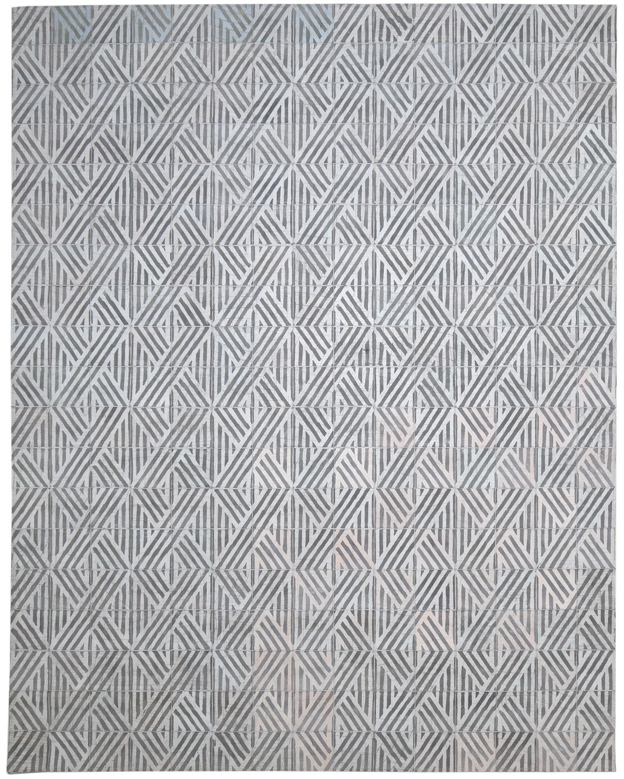 Hand Woven Dark Grey Leather Rug 8X10 Modern Scandinavian Geometric Large Carpet 