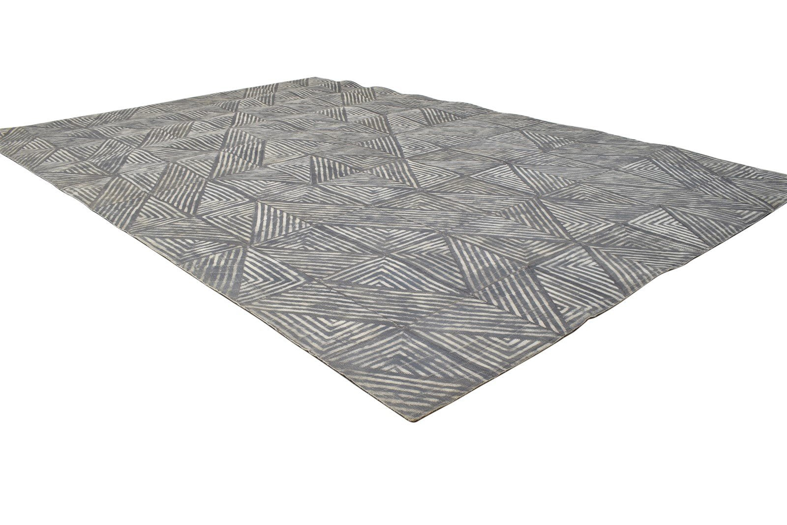 Leather Charcoal Rug 5X8 Modern Hand Woven Moroccan Geometric Room Size Carpet 