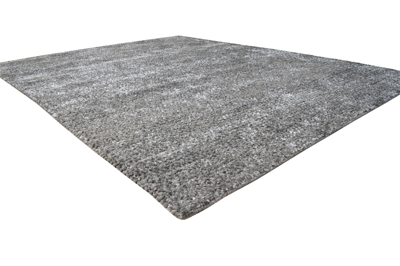 8' X 10' Rug Wool Charcoal Modern Hand Woven Scandinavian Solid Large Carpet 