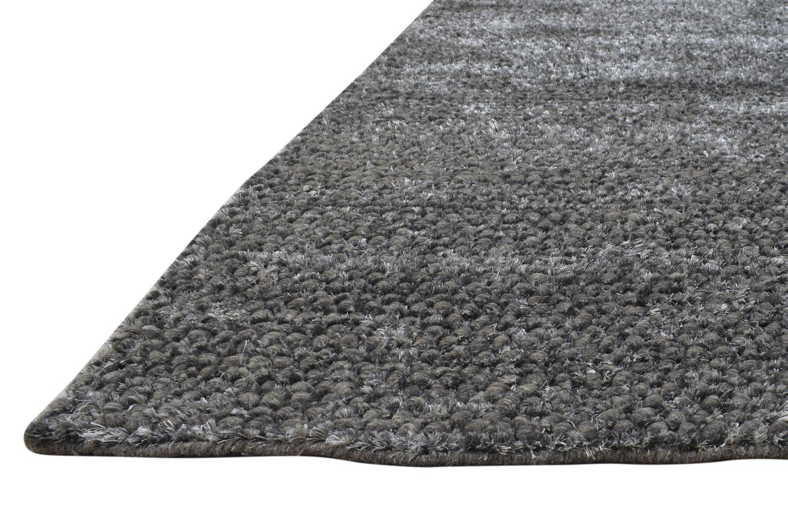 8' X 10' Rug Wool Charcoal Modern Hand Woven Scandinavian Solid Large Carpet 