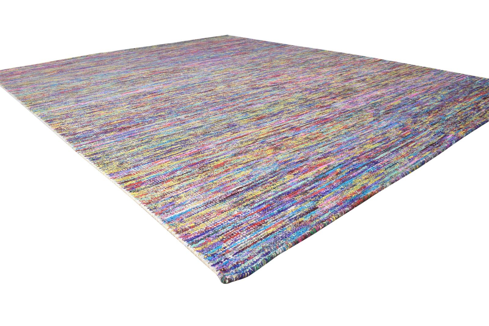 Rayon From Bamboo Multi Color Rug 8X10 Modern Hand Woven Bohemian Bohemian Large 