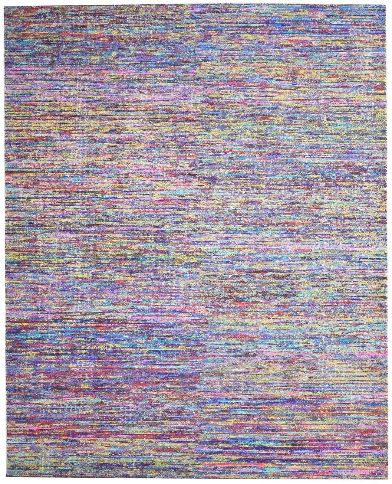 Rayon From Bamboo Multi Color Rug 8X10 Modern Hand Woven Bohemian Bohemian Large 