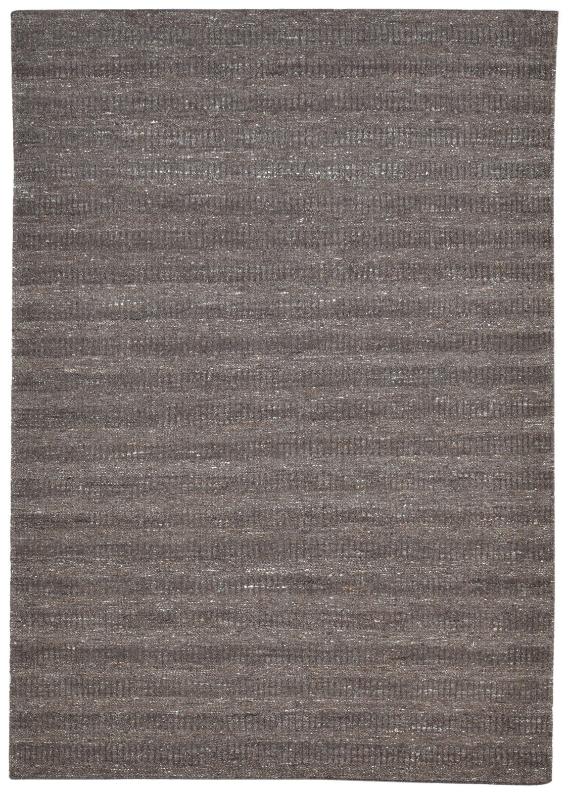 5' X 8' Rug Wool Brown Modern Hand Woven Scandinavian Striped Room Size Carpet 