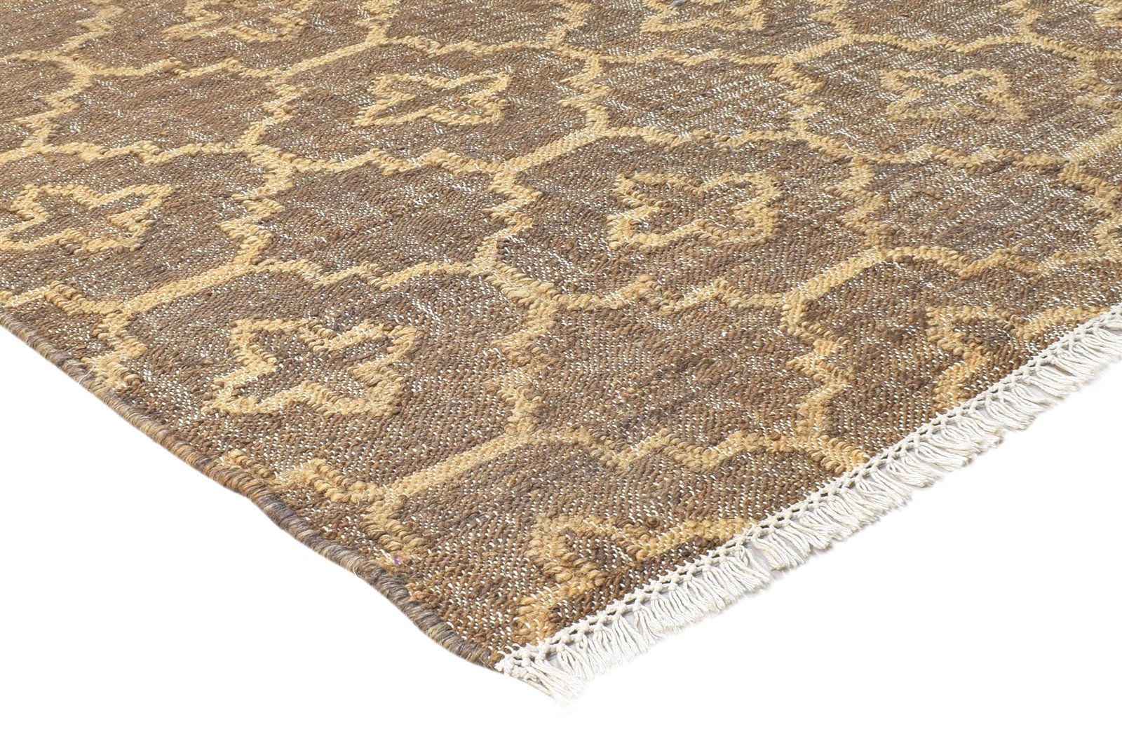 5' X 7' Rug Jute Brown Modern Hand Woven Moroccan Trellis Room Size Carpet 