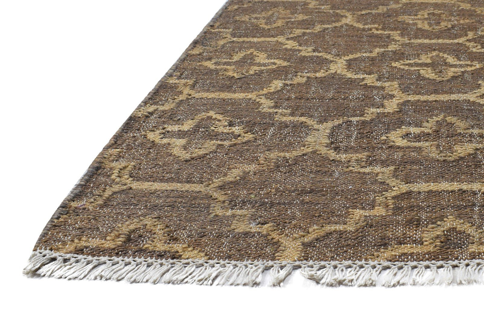 5' X 7' Rug Jute Brown Modern Hand Woven Moroccan Trellis Room Size Carpet 