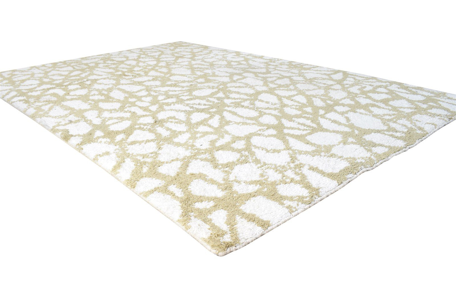 6' X 8' Rug Pet Yarn Gold Modern Hand Knotted Moroccan Abstract Room Size Carpet 