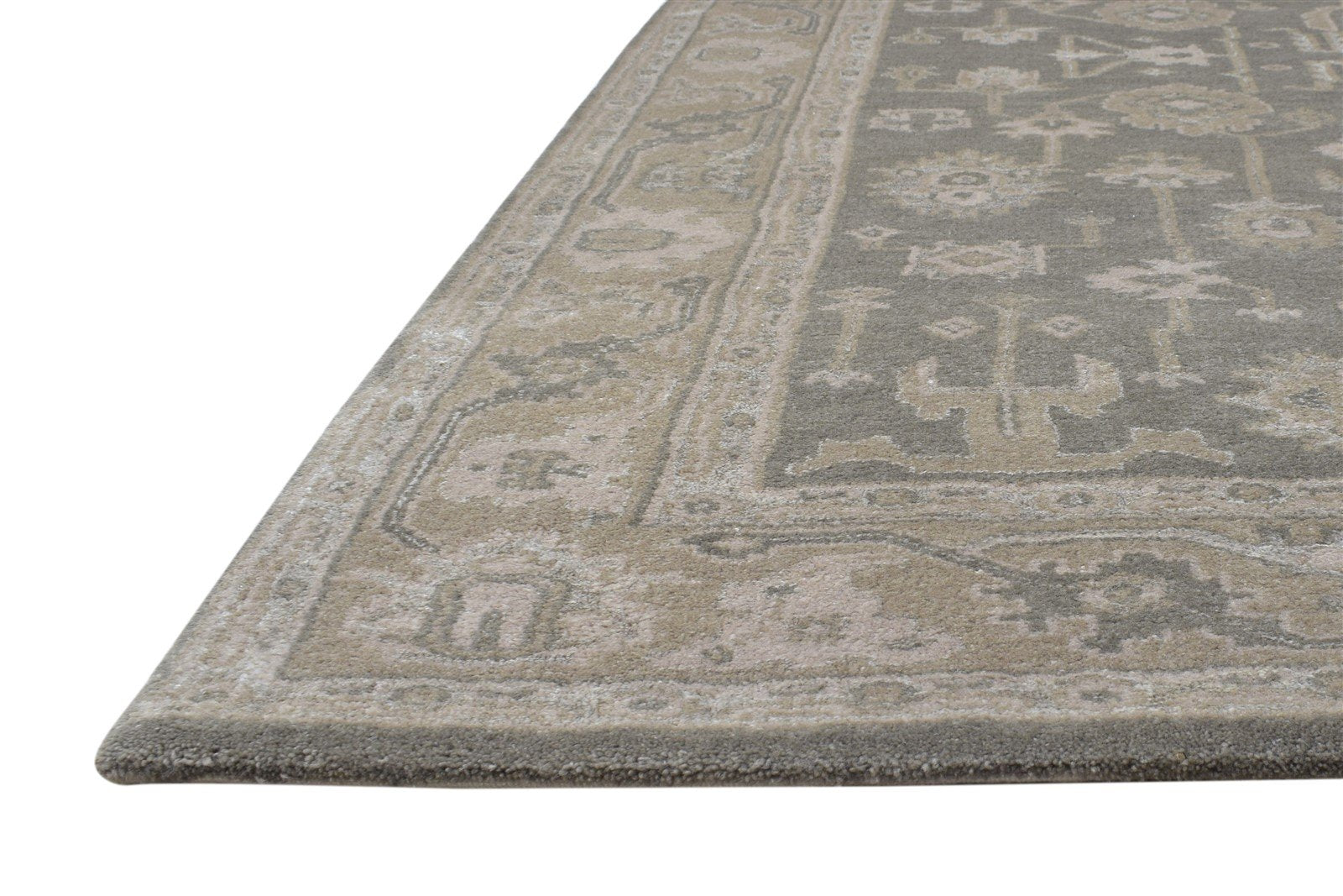 Wool Grey Rug 5' X 8' Persian Hand Knotted Kashan Oriental Room Size Carpet 