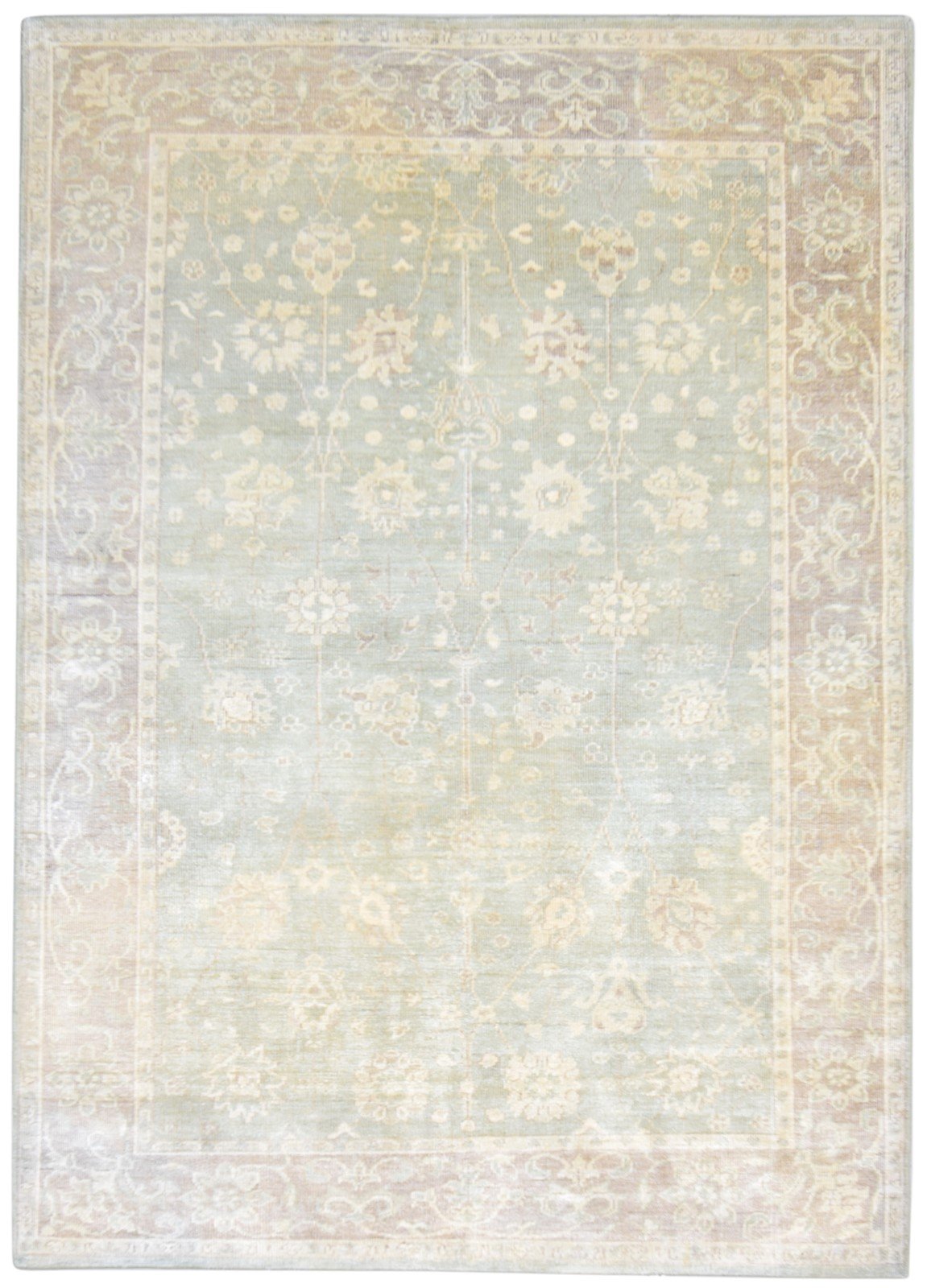 6' X 8' Rug Silk Sage Persian Hand Knotted Oushak Oriental Room Size Carpet 