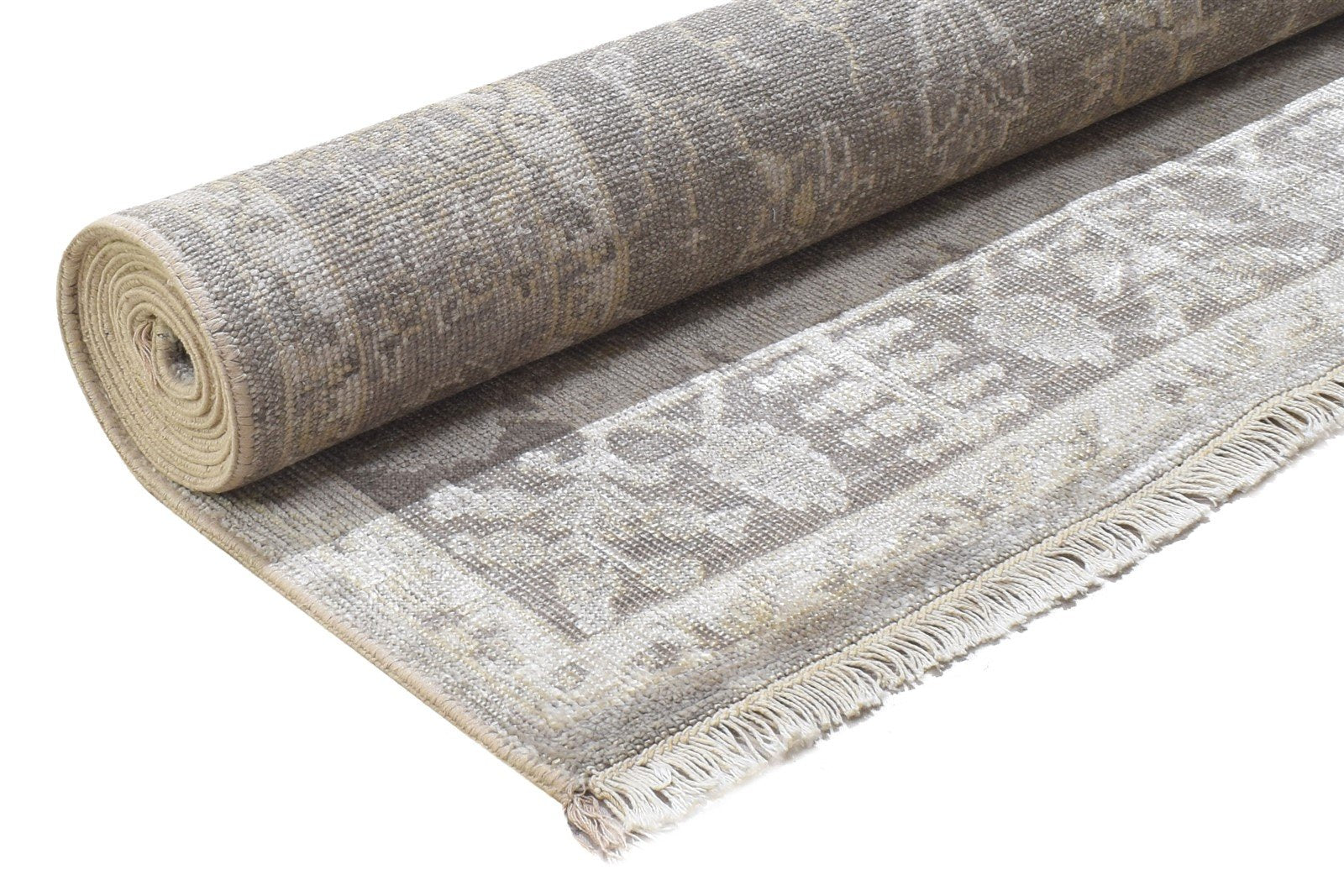 Grey Silk Rug 5' X 8' Persian Hand Knotted Kashan Oriental Room Size Carpet  Area Rug 