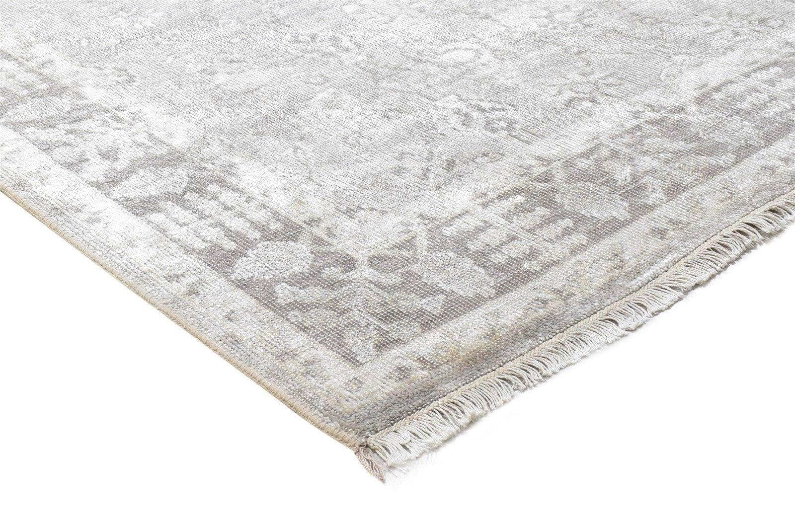 Grey Silk Rug 5' X 8' Persian Hand Knotted Kashan Oriental Room Size Carpet  Area Rug 
