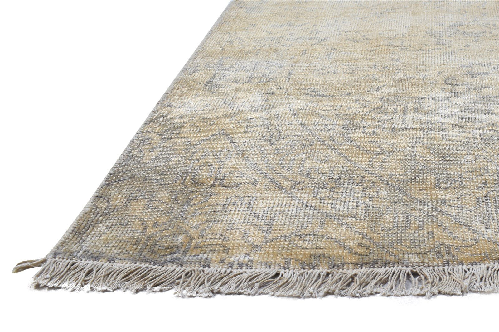 6' X 8' Rug Silk Gold Modern Hand Knotted French Abstract Room Size Carpet 