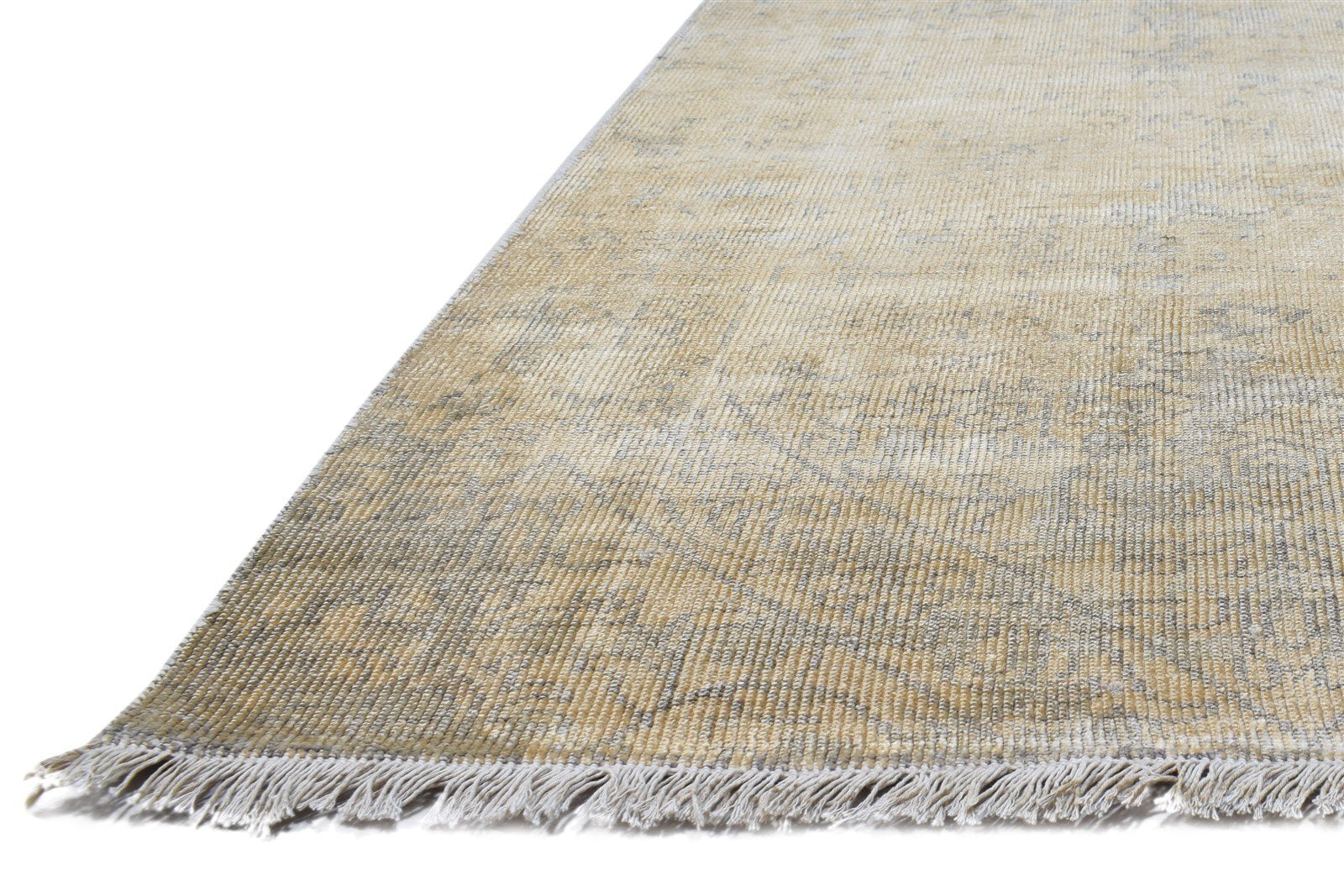 Silk Gold Rug 6' X 8' Modern Hand Knotted French Abstract Room Size Carpet 