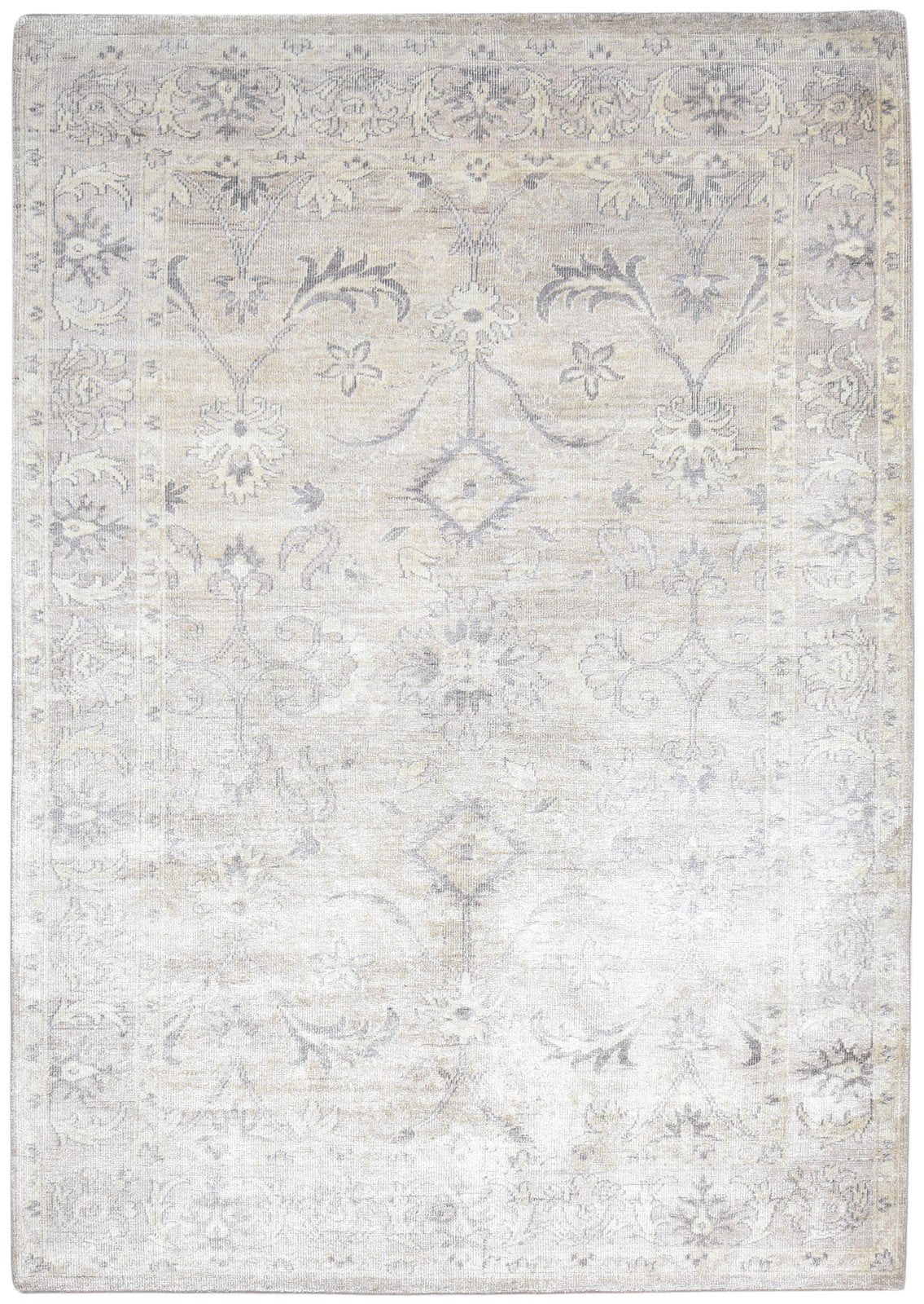 6' X 8' Rug Silk Grey Persian Hand Knotted Oushak Oriental Room Size Carpet 