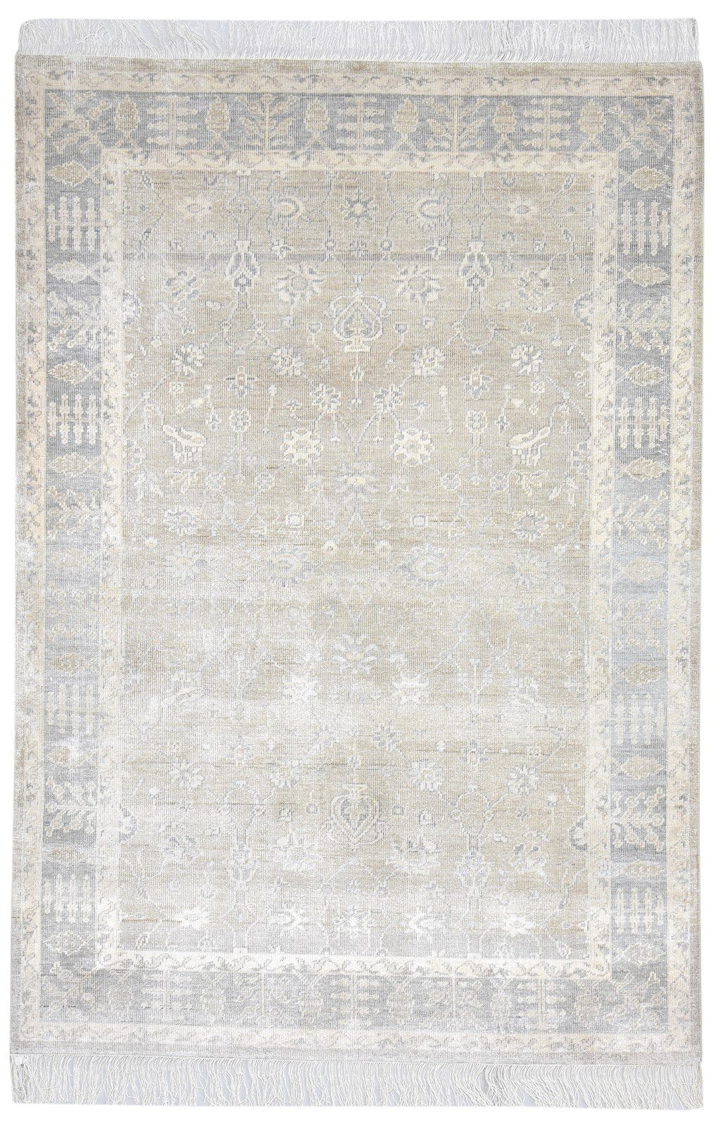 Silk Brown Rug 5' X 8' Persian Hand Knotted Oushak Oriental Room Size Carpet 