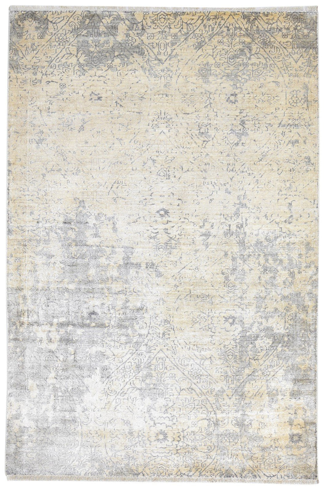 5' X 8' Rug Silk Sage Modern Hand Knotted French Abstract Room Size Carpet 