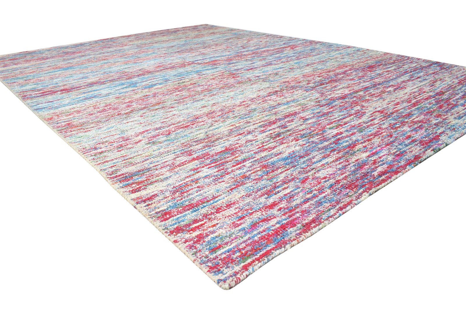 Rayon From Bamboo Multi Color Rug 8X11 Modern Hand Woven Bohemian Striped Large 