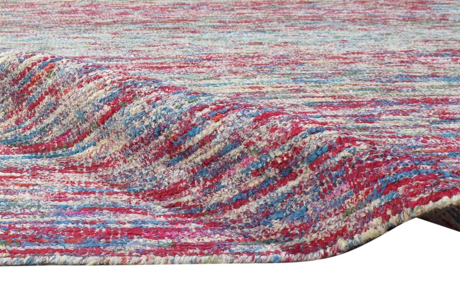 Rayon From Bamboo Multi Color Rug 8X11 Modern Hand Woven Bohemian Striped Large 