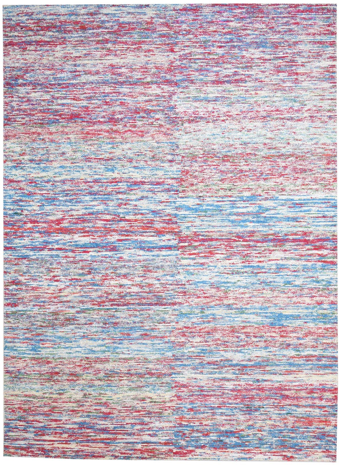 Rayon From Bamboo Multi Color Rug 8X11 Modern Hand Woven Bohemian Striped Large 