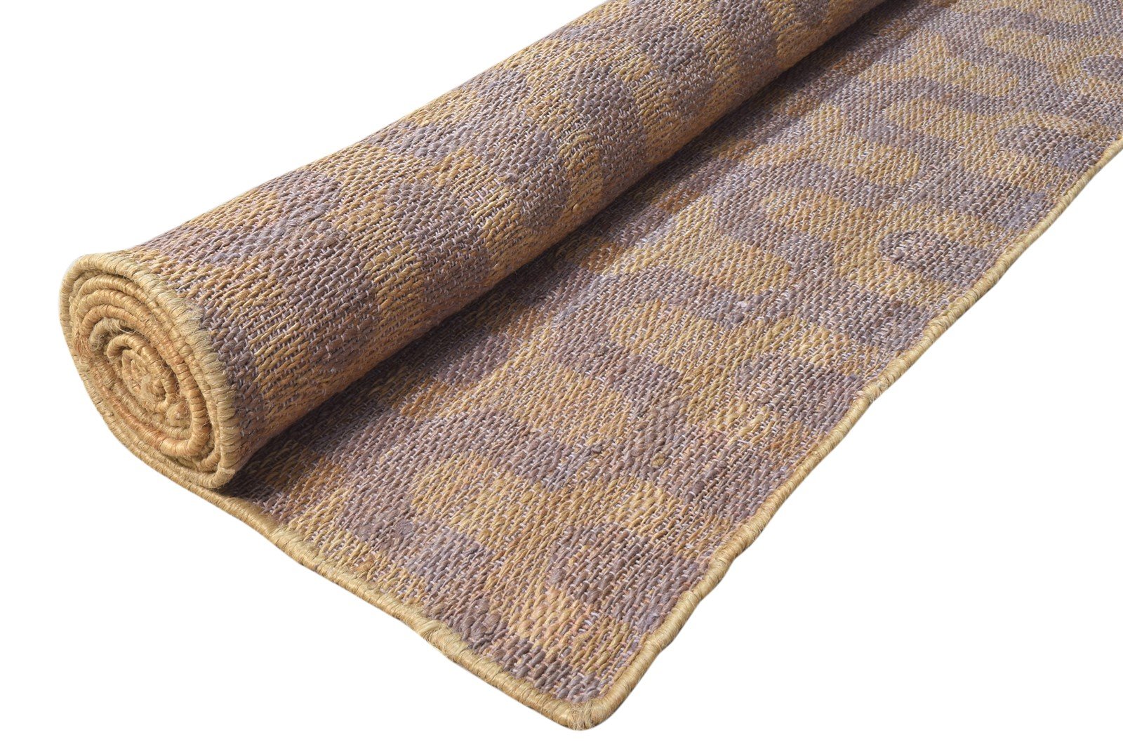 Gold Jute Rug 9' X 12' Modern Hand Woven Scandinavian Chevron Large Carpet 