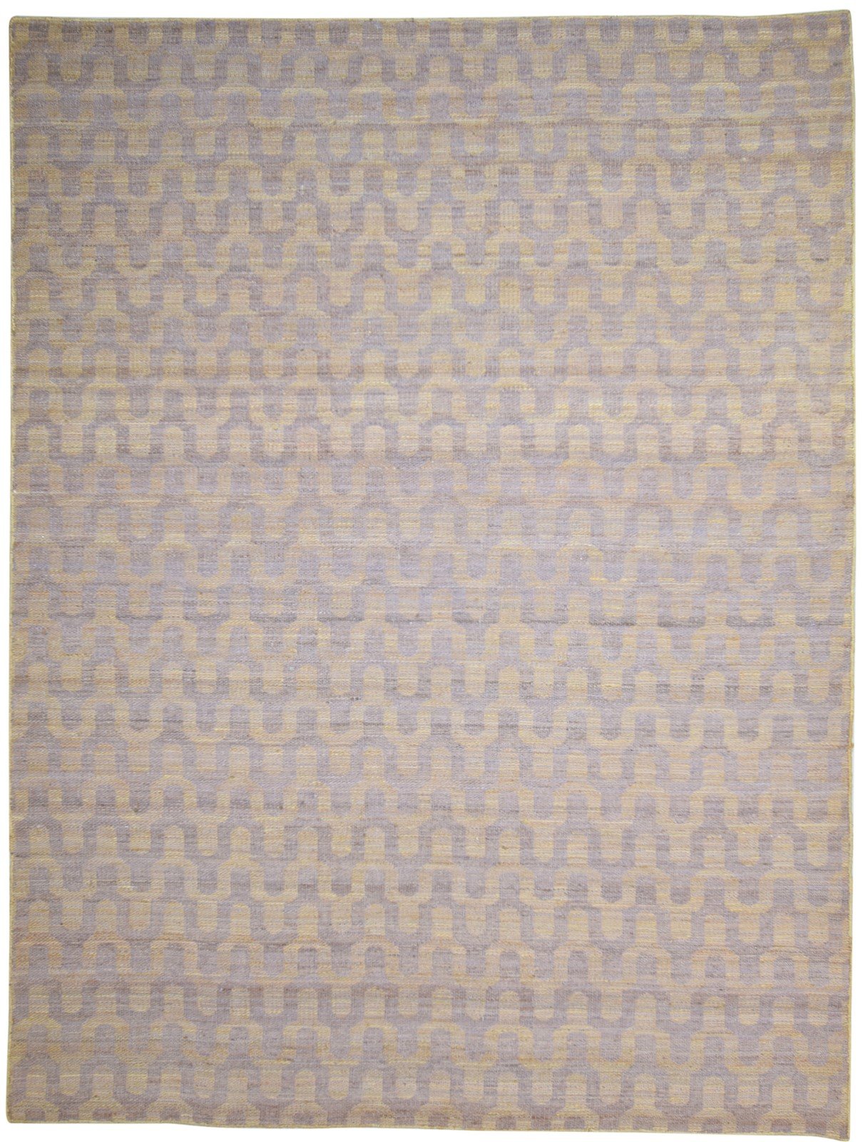 Gold Jute Rug 9' X 12' Modern Hand Woven Scandinavian Chevron Large Carpet 