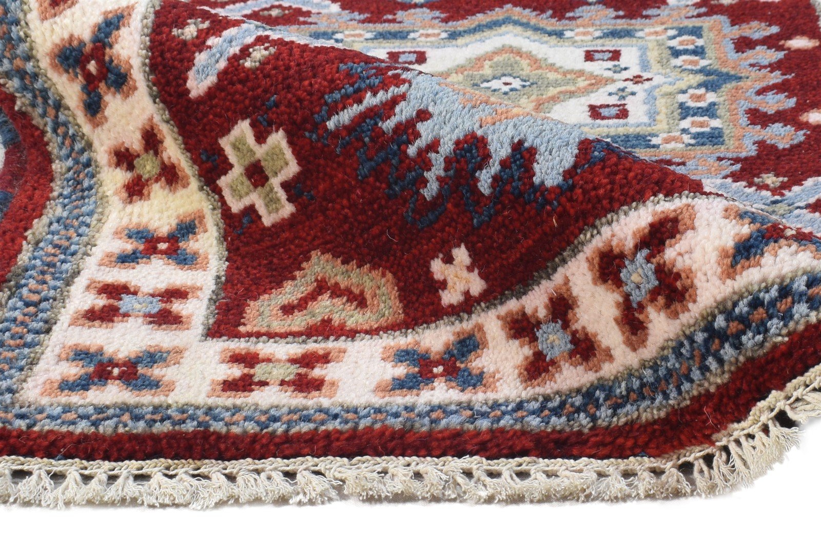 Red Wool Rug 2' X 3' Persian Hand Knotted Kazak Oriental Small Carpet 