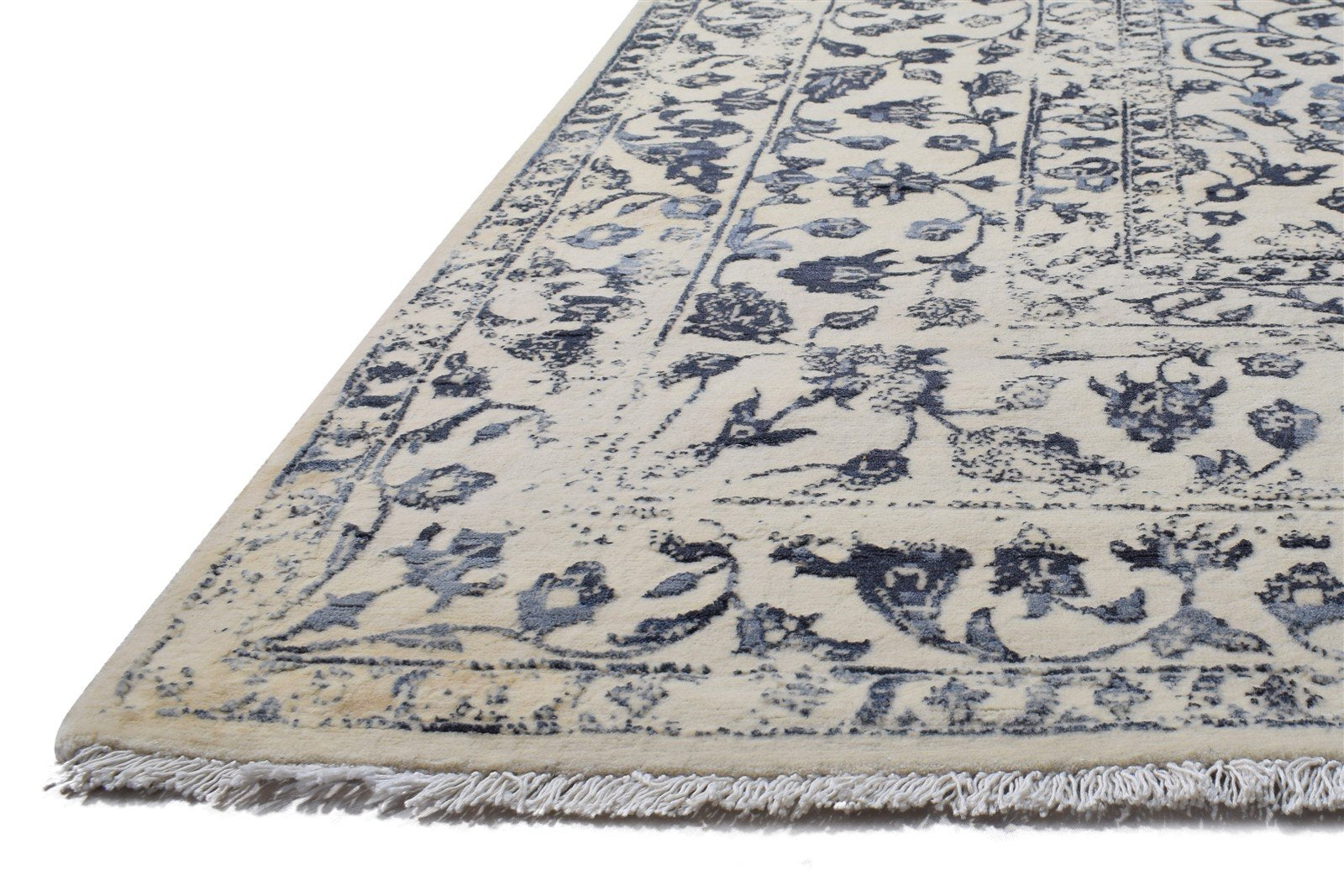 Grey Wool Rug 10X14 Persien Hand Knotted Sarouk-Indian Oriental Extra Large 