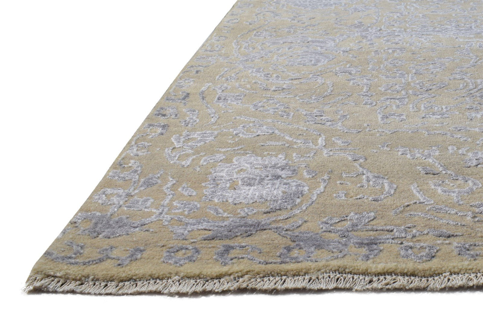 Sage Wool / Silk Rug 8' X 10' Persien Hand Knotted Kashan Oriental Large Carpet   