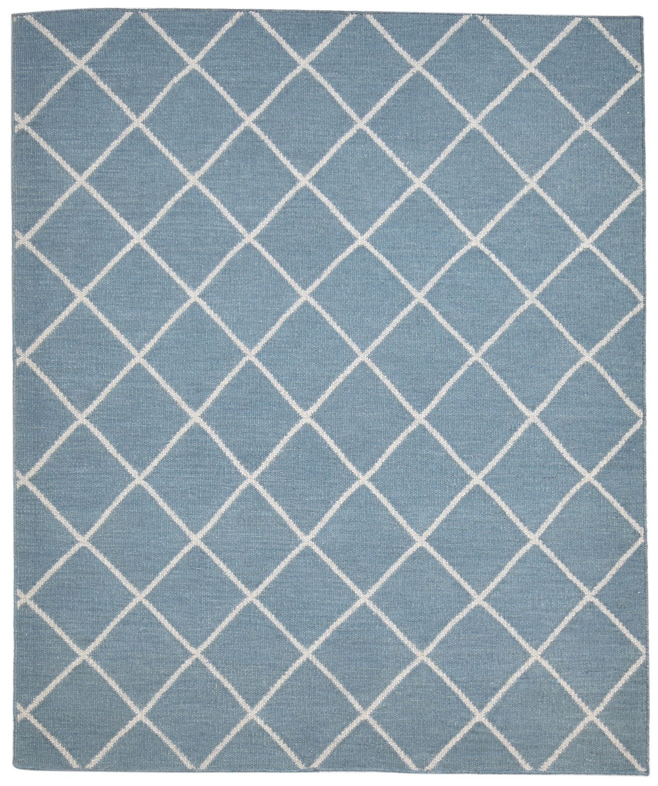 6' X 8' Rug Wool Blue Modern Dhurrie Moroccan Diamond Large Carpet 