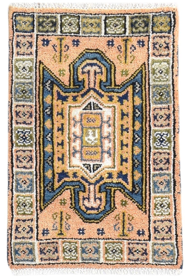 Wool Pink Rug 2' X 3' Persian Hand Knotted Kazak Oriental Small Carpet 