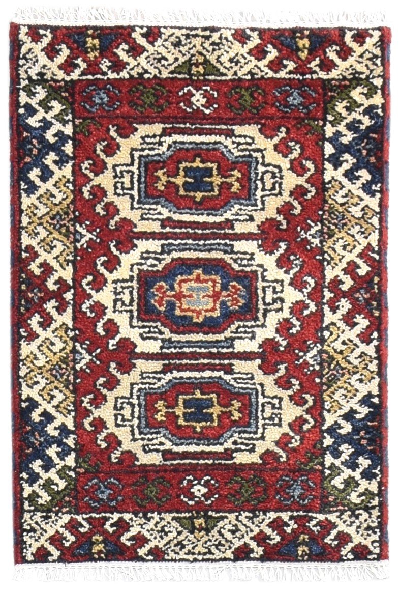 2' X 3' Rug Wool Red Persian Hand Knotted Kazak Oriental Small Carpet 