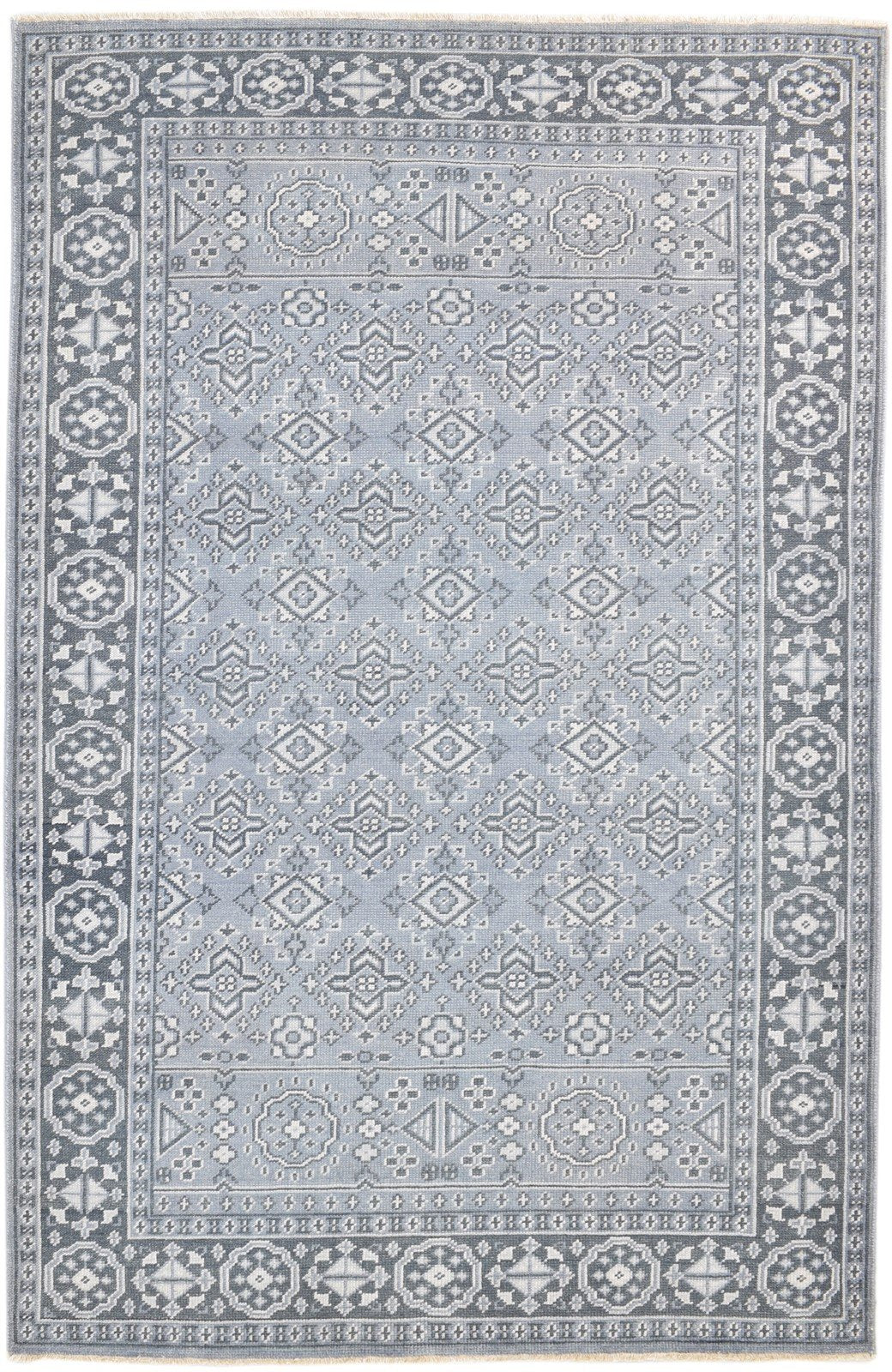 Hand Knotted Grey Wool Rug 6' X 9' Persian Bokhara Oriental Room Size Carpet