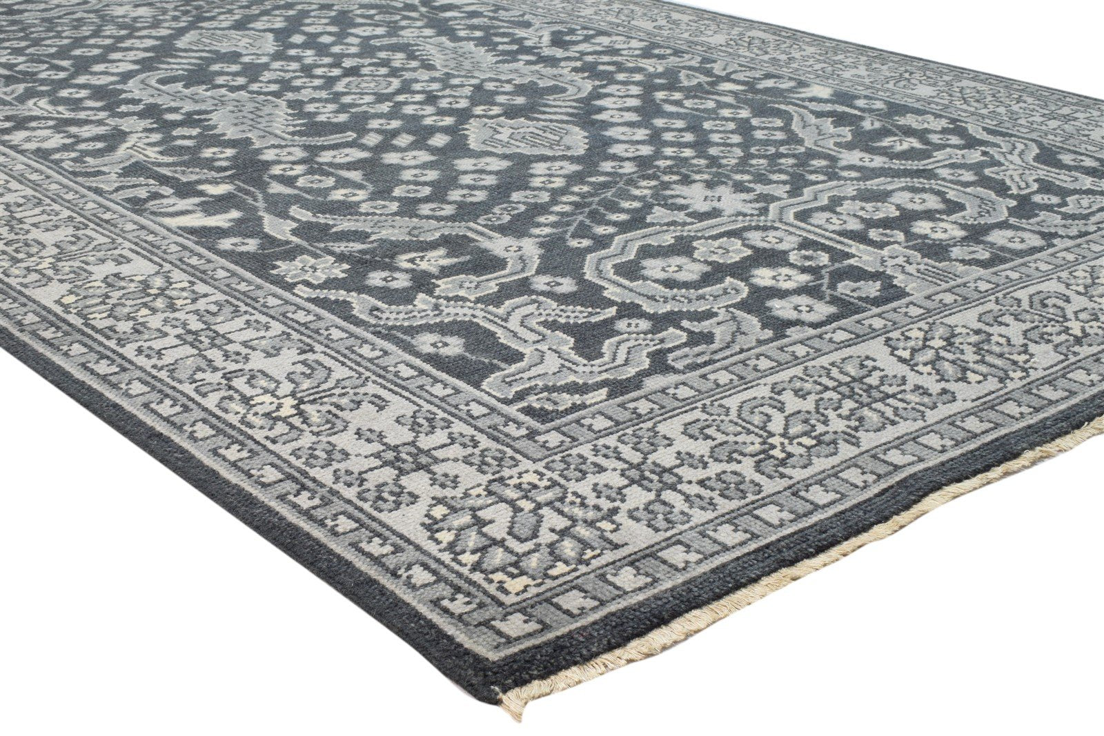 Wool Black Rug 6' X 9' Persian Hand Knotted Kazak Oriental Room Size Carpet 