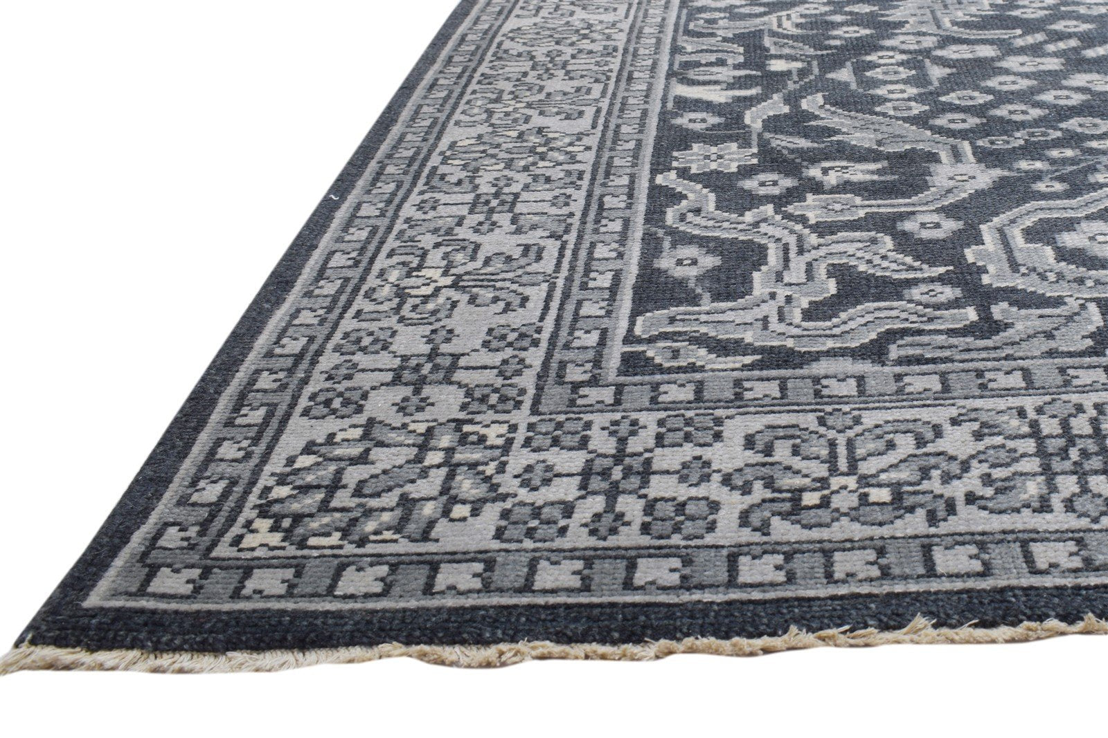 Wool Black Rug 6' X 9' Persian Hand Knotted Kazak Oriental Room Size Carpet 