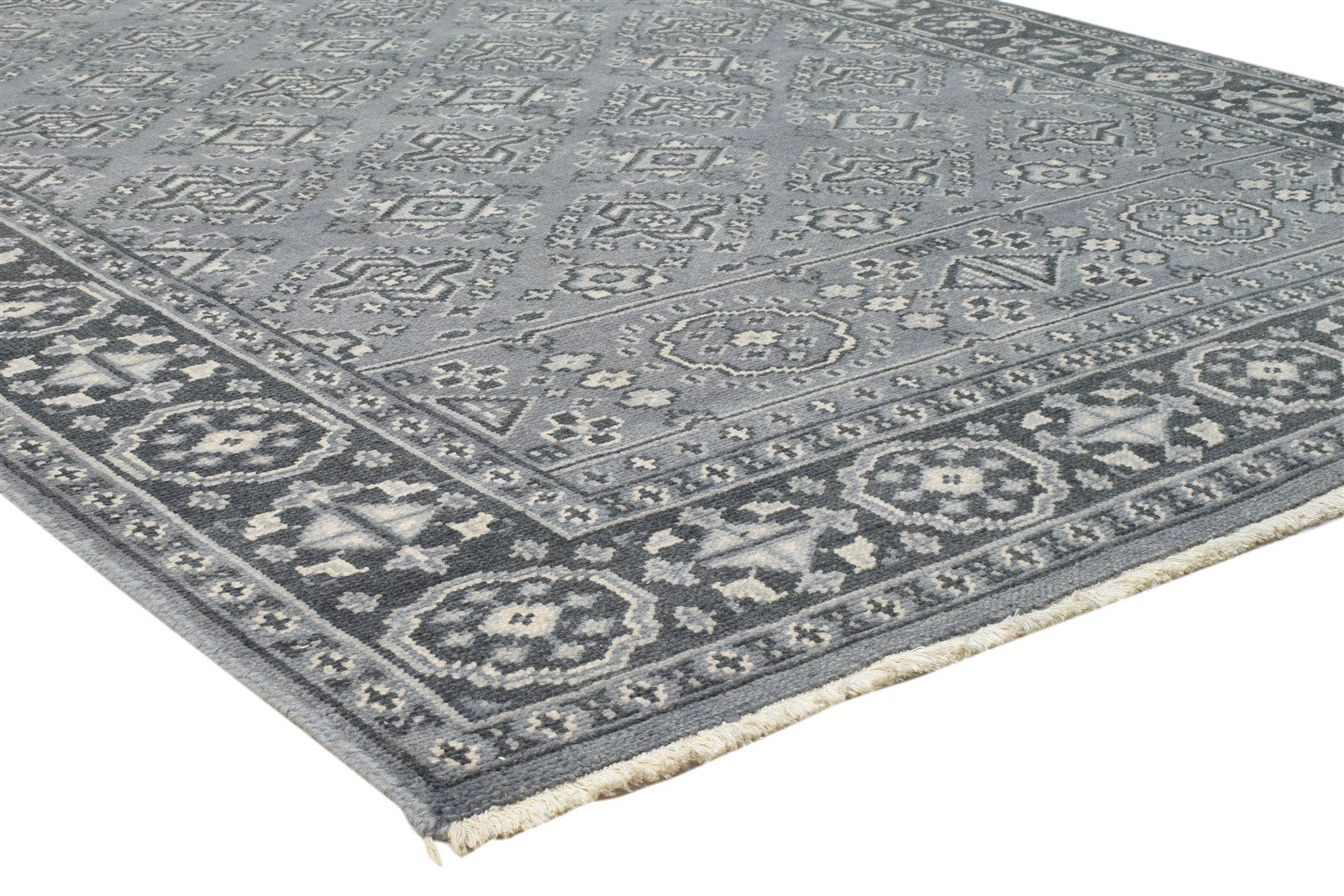 Hand Knotted Grey Wool Rug 6' X 9' Persian Kazak Oriental Room Size Carpet 