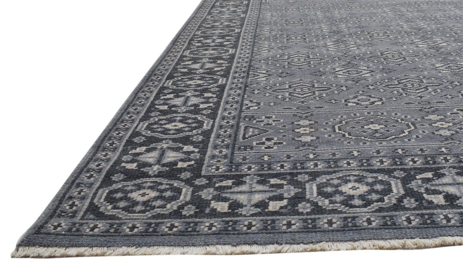 Hand Knotted Grey Wool Rug 6' X 9' Persian Kazak Oriental Room Size Carpet