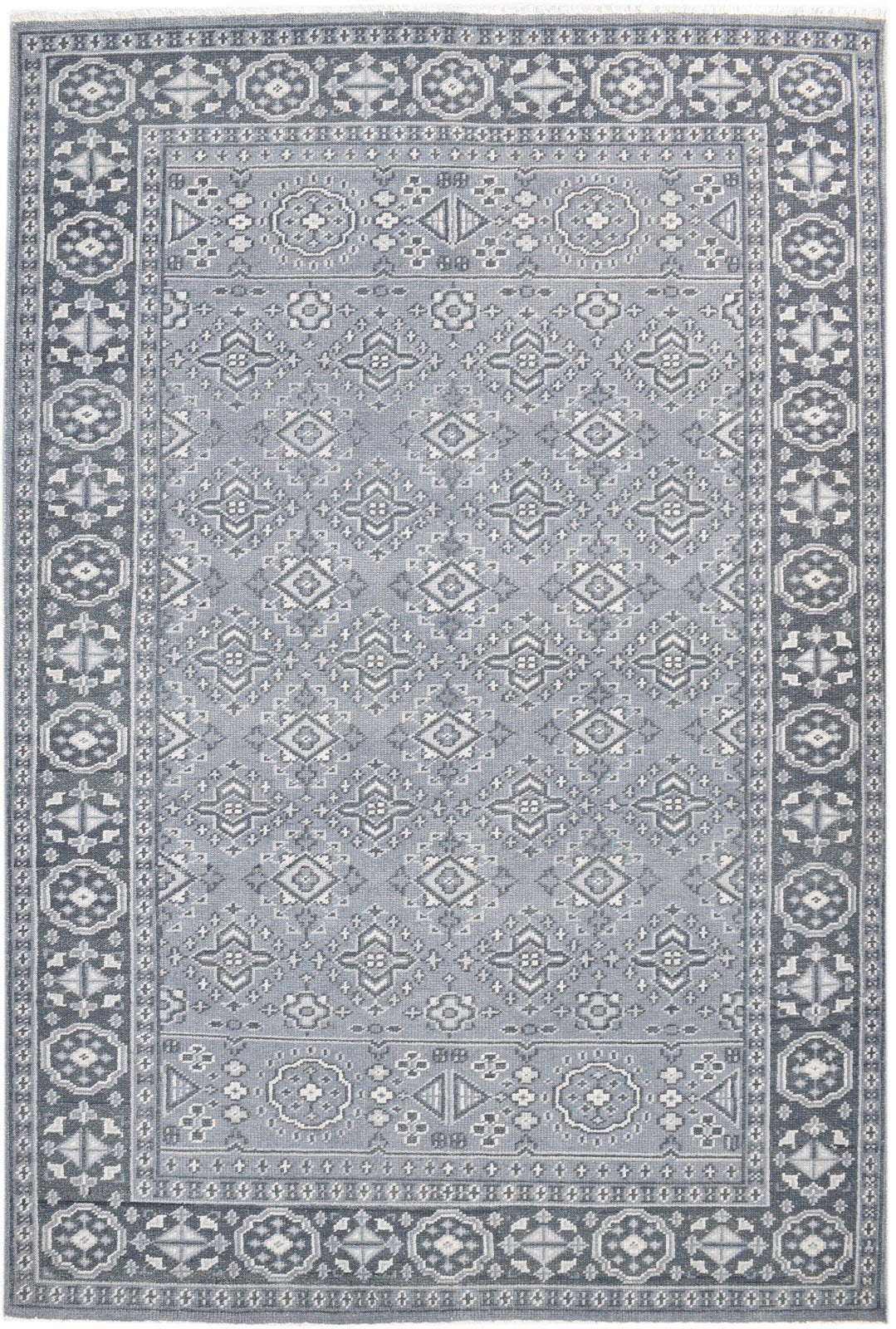 Hand Knotted Grey Wool Rug 6' X 9' Persian Kazak Oriental Room Size Carpet