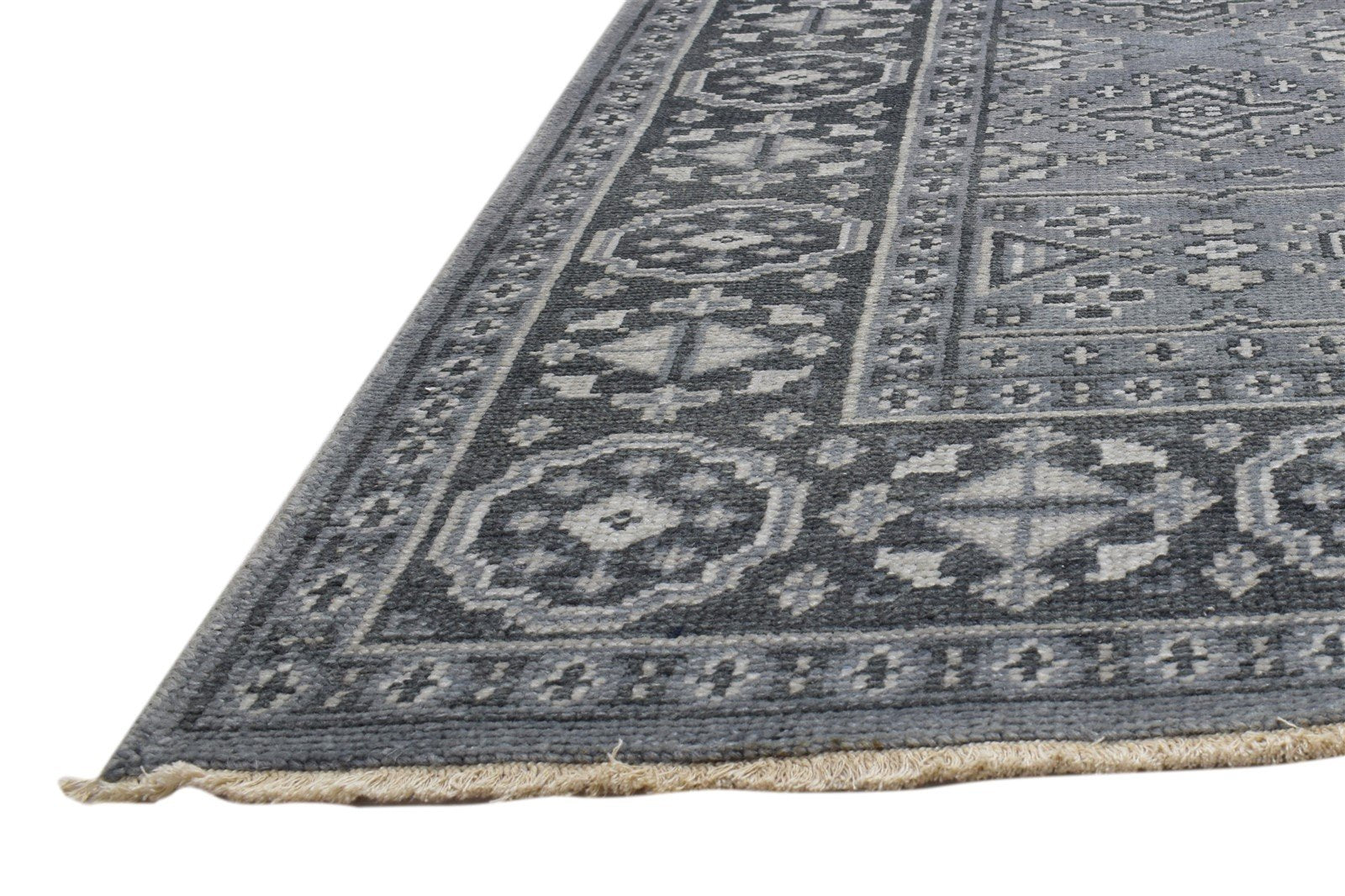 Grey Wool Rug 6' X 9' Persian Hand Knotted Kazak Oriental Room Size Carpet