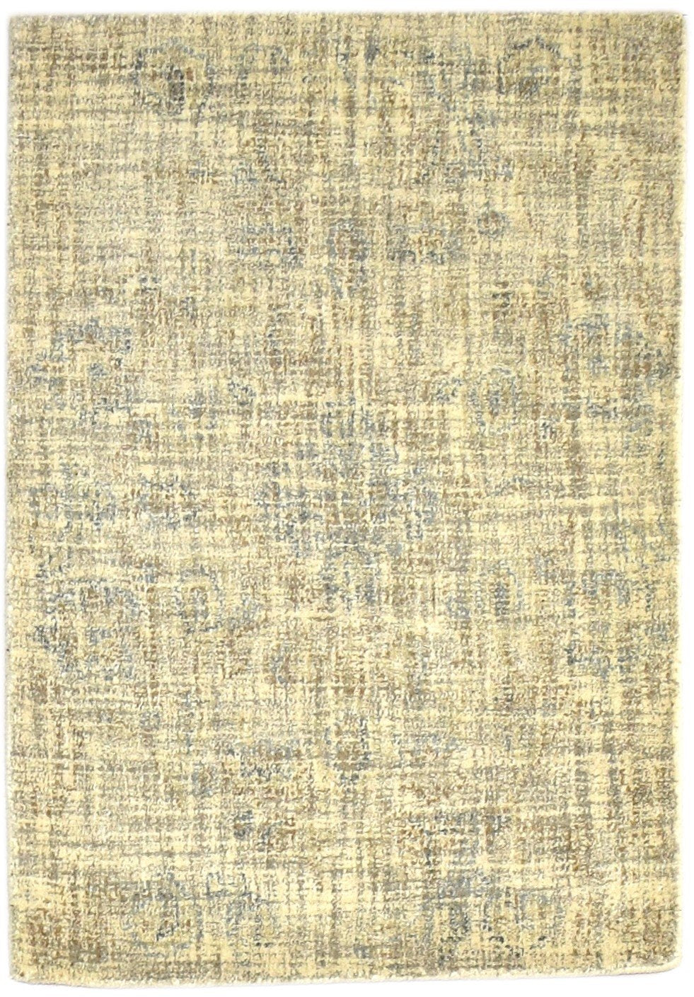 Wool Beige Rug 2' X 2' Modern Hand Tufted Scandinavian Solid Small Carpet 