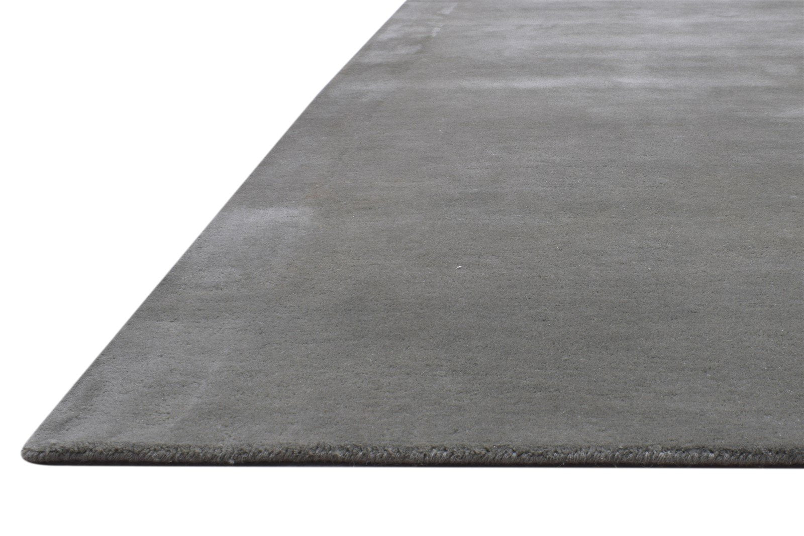 8' X 8' Rug Wool Dark Grey Modern Hand Tufted Scandinavian Solid Large Carpet 