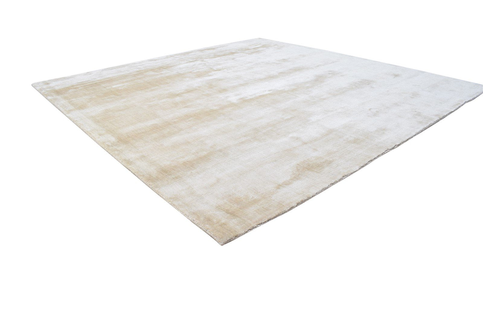 6' X 6' Rug Silk Beige Modern Handloom Scandinavian Solid Room Size Carpet 