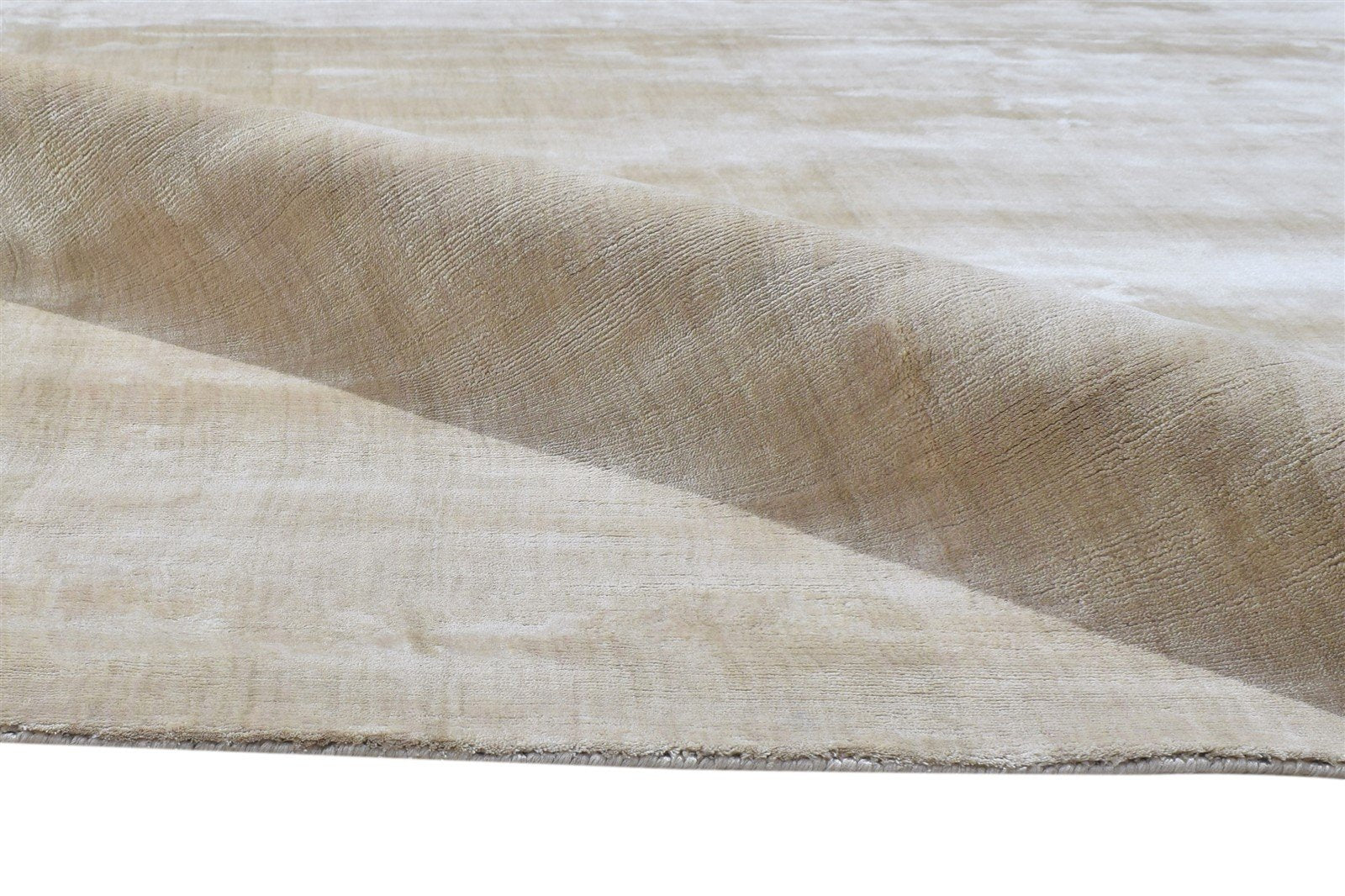 6' X 6' Rug Silk Beige Modern Handloom Scandinavian Solid Room Size Carpet 