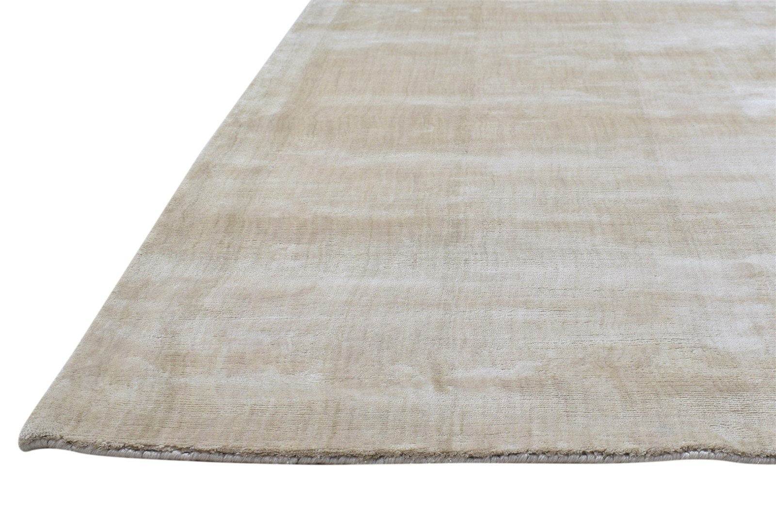 6' X 6' Rug Silk Beige Modern Handloom Scandinavian Solid Room Size Carpet 