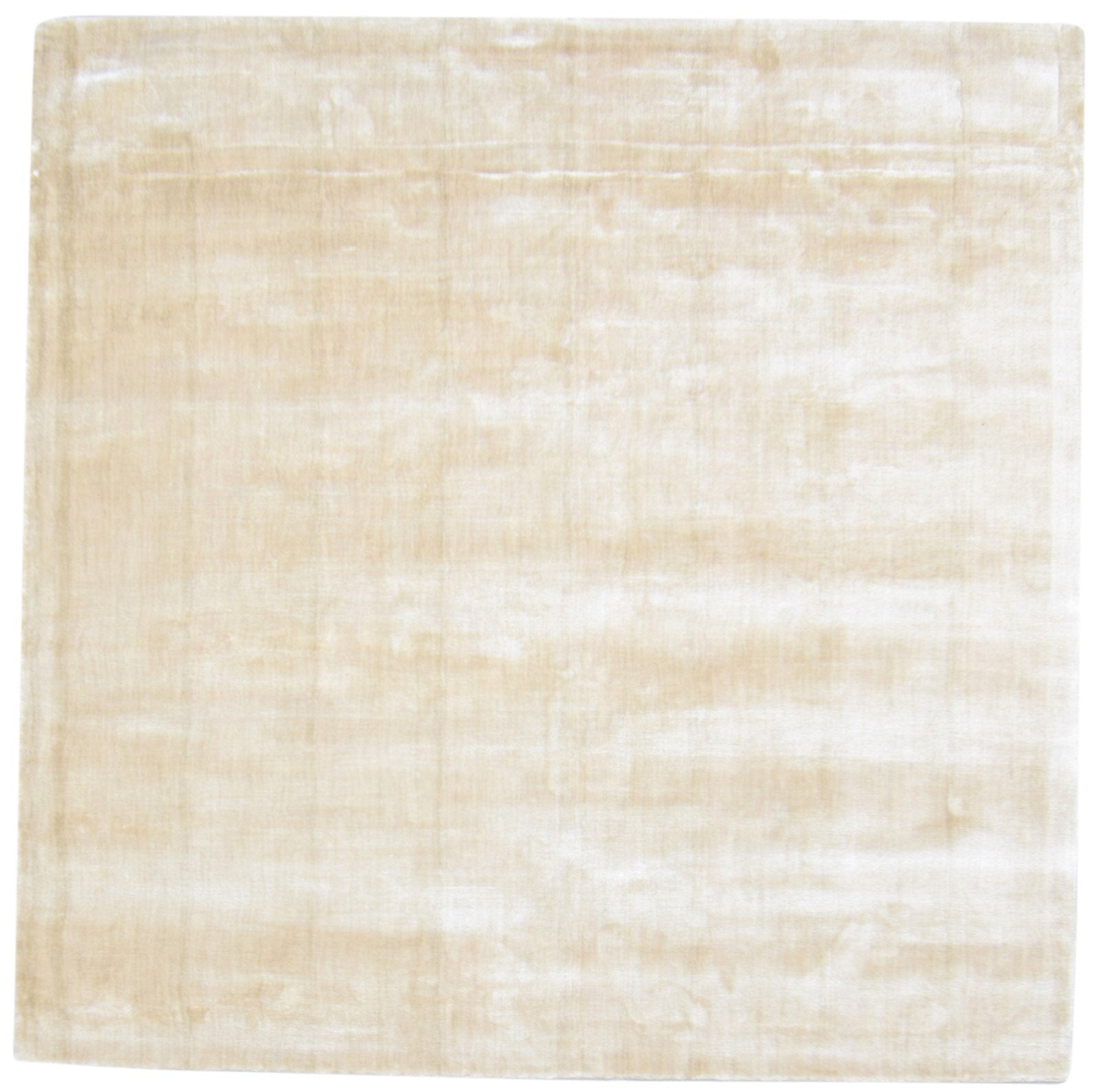 6' X 6' Rug Silk Beige Modern Handloom Scandinavian Solid Room Size Carpet 