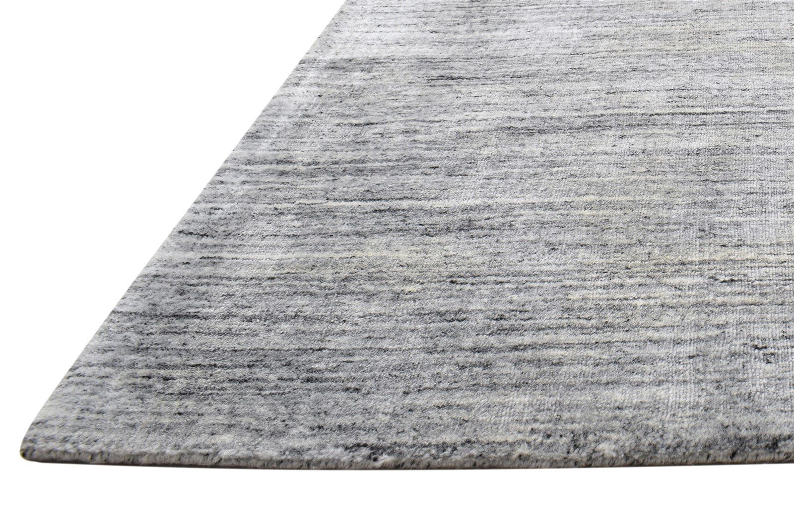 4' X 4' Rug Silk Grey Modern Handloom Scandinavian Solid Room Size Carpet 