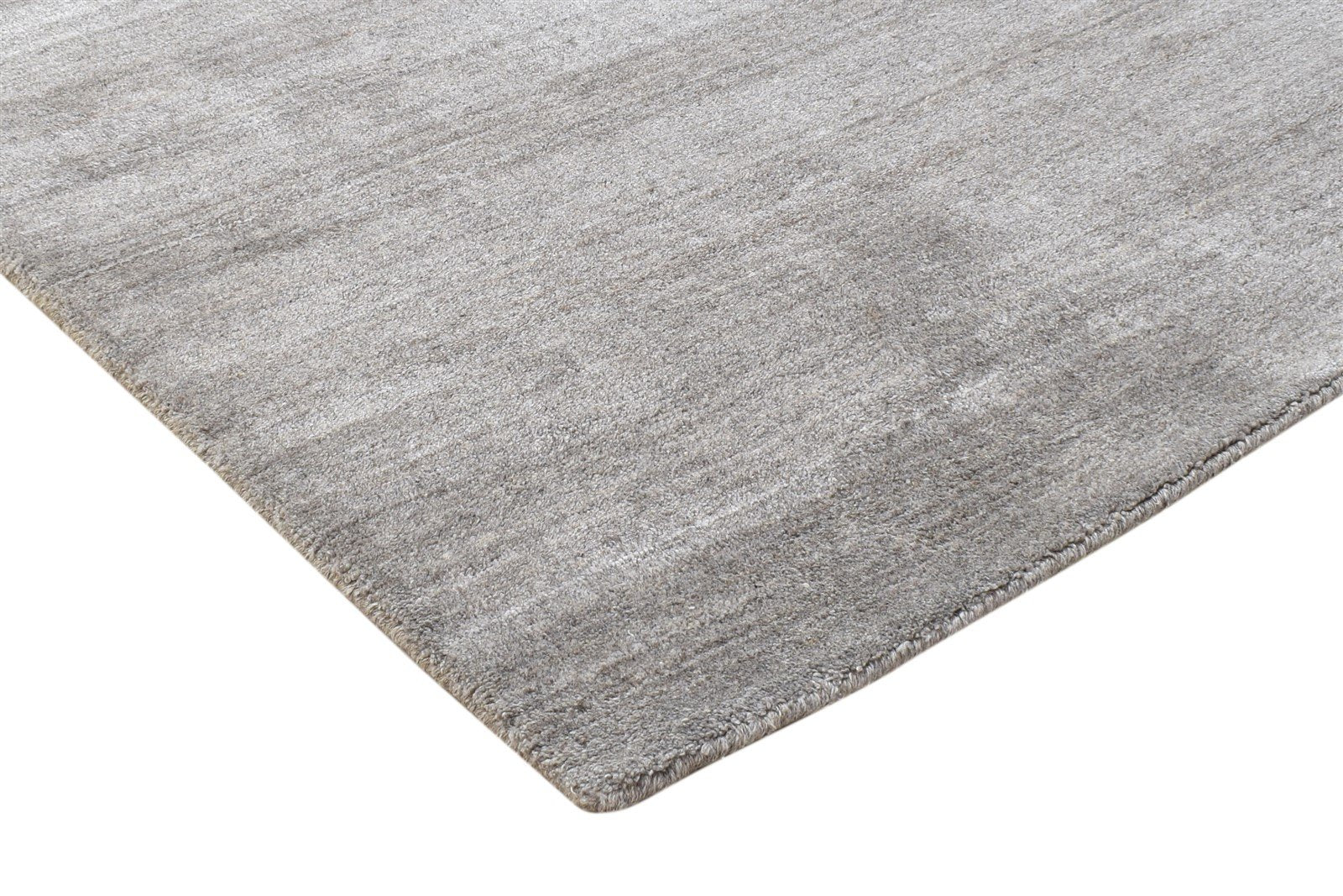 Wool / Silk Grey Rug 4X6 Modern Handloom Scandinavian Solid Room Size Carpet 