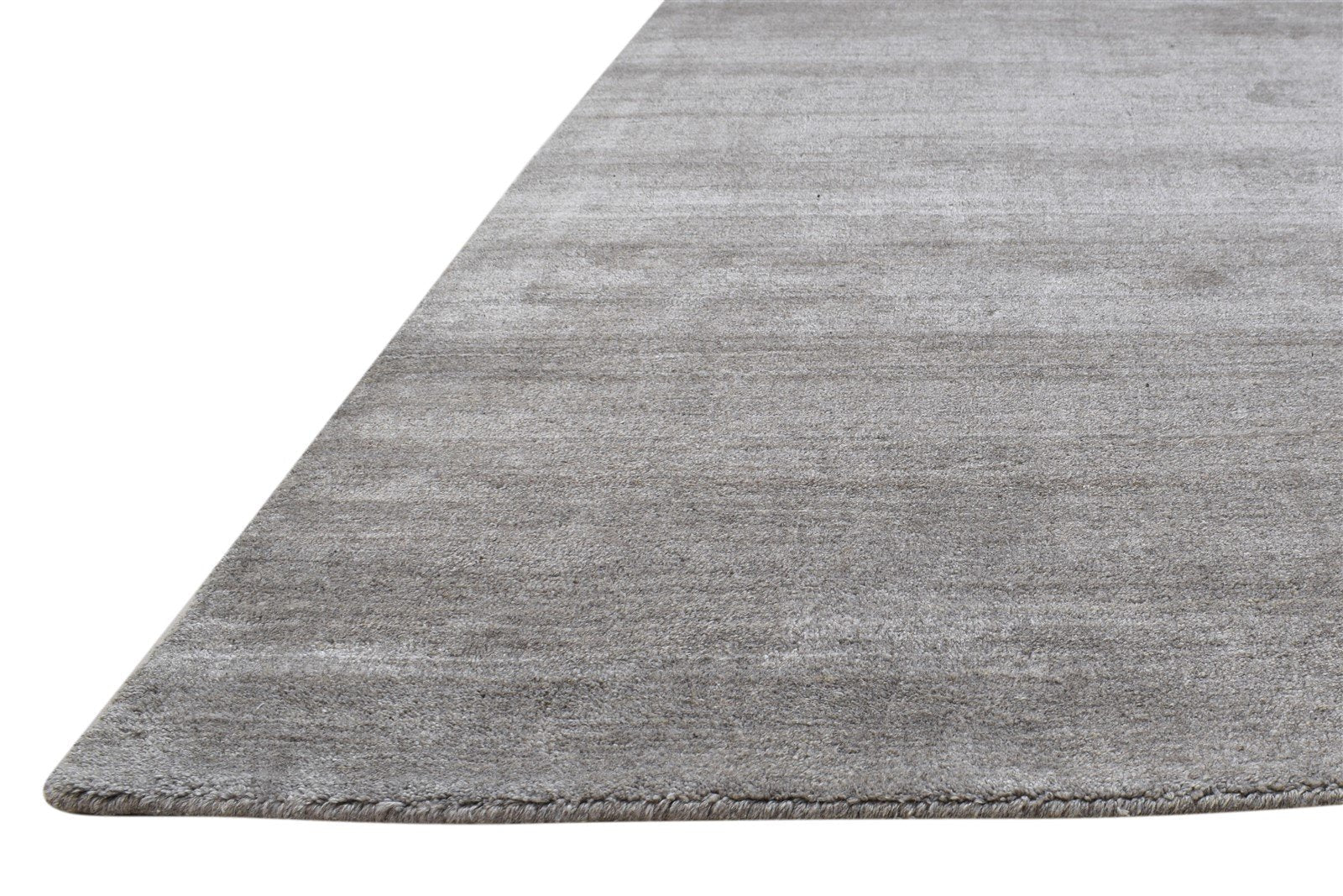 Wool / Silk Grey Rug 4X6 Modern Handloom Scandinavian Solid Room Size Carpet 